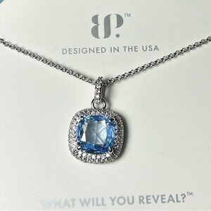 Bomb Party Necklace NK77477 Lab Created Aquamarine Spinel on Rhodium New